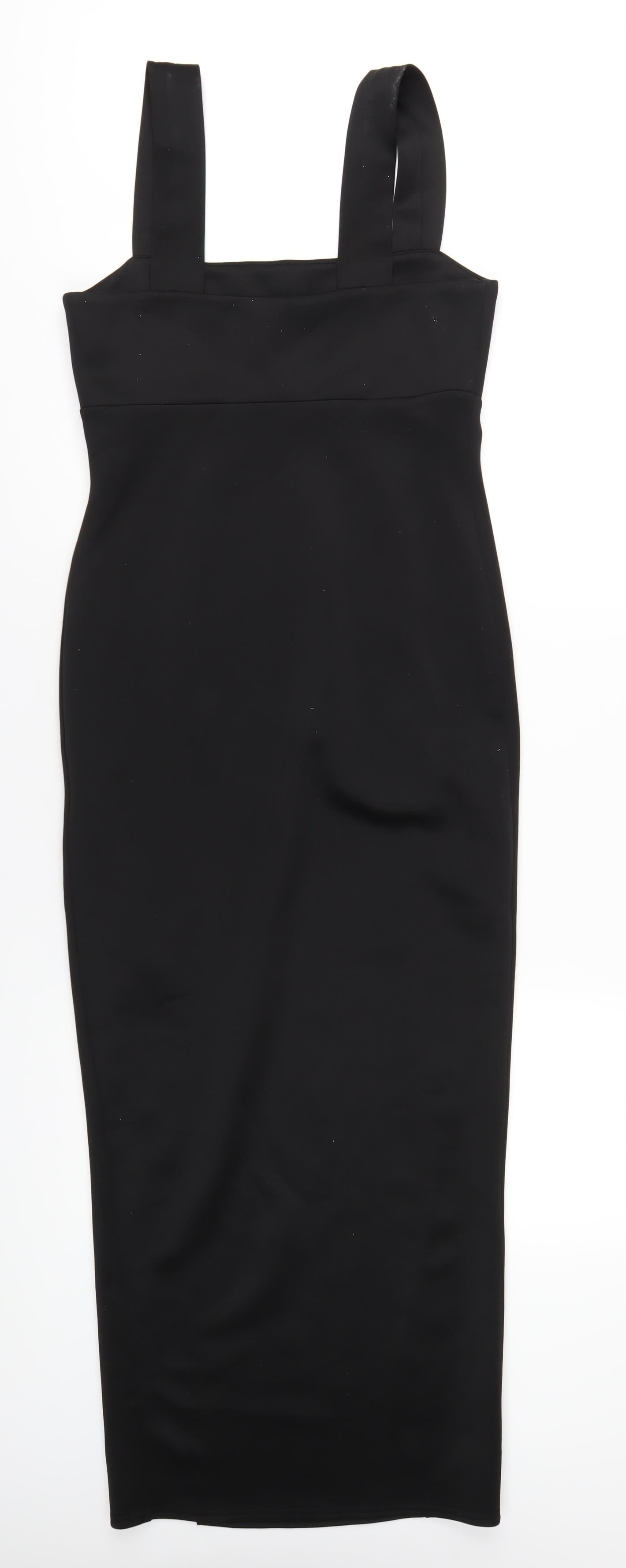 ASOS Womens Black Polyester Bodycon Size 12 Square Neck Pullover