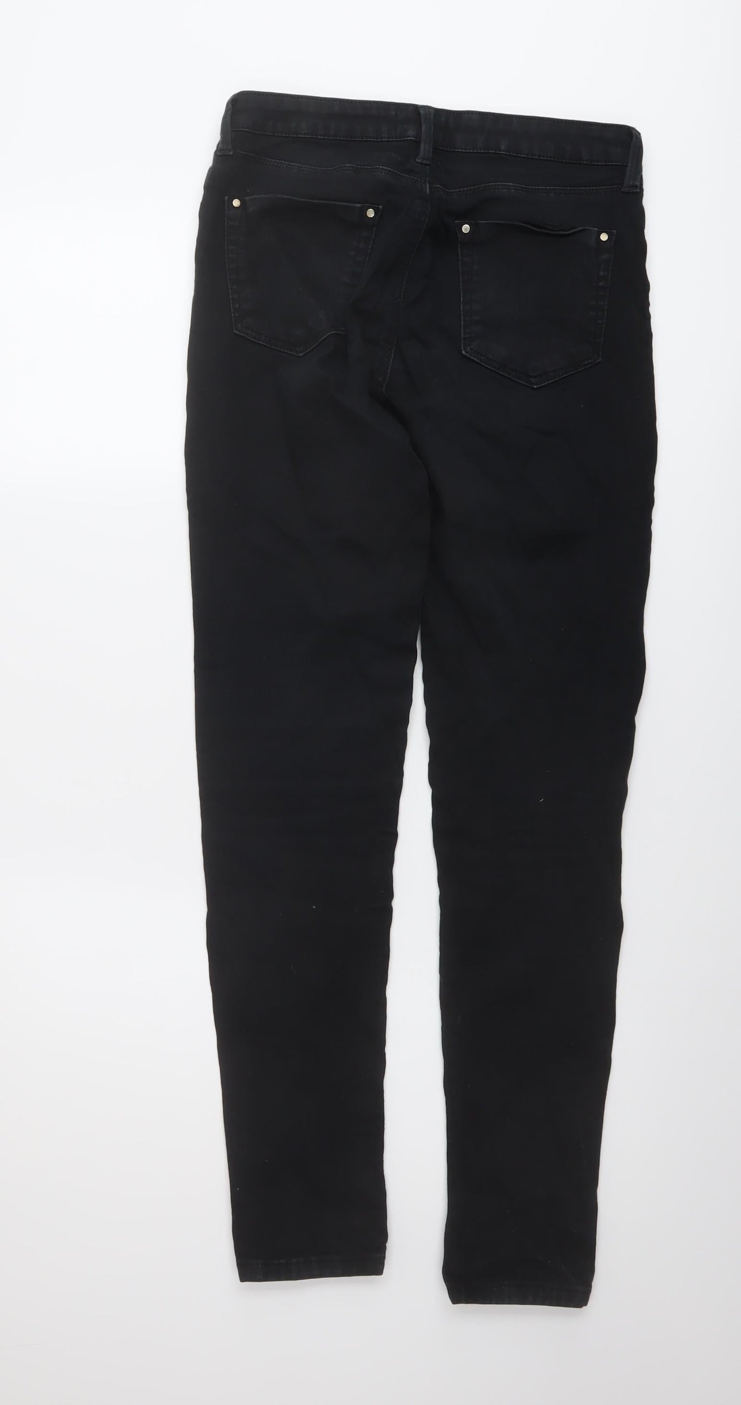 Warehouse Womens Black Cotton Skinny Jeans Size 10 L29 in Regular Button