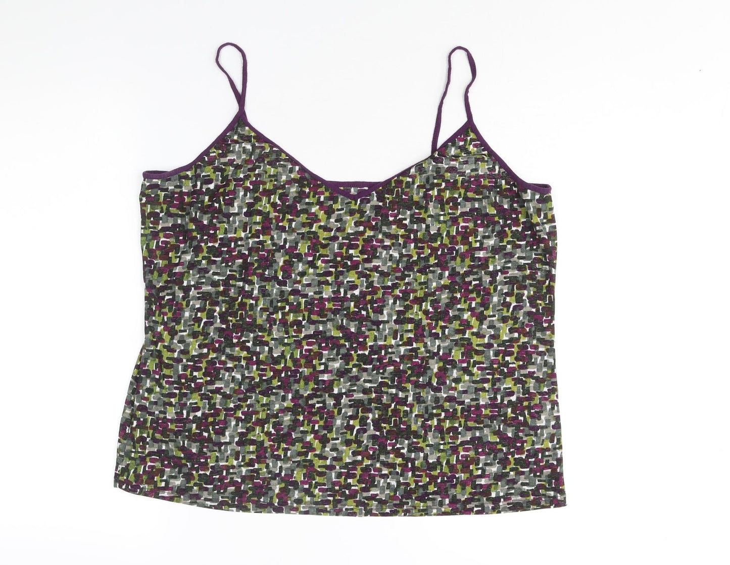 Per Una Womens Multicoloured Geometric Polyester Camisole Tank Size 22 V-Neck