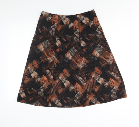 EWM Womens Multicoloured Geometric Polyester A-Line Skirt Size 30 in