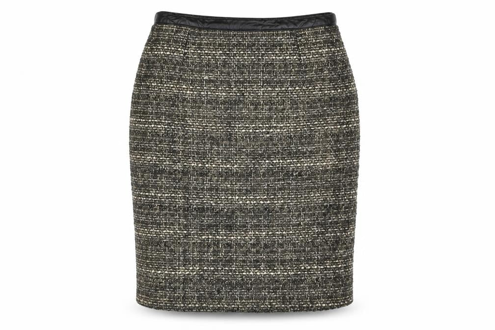 Pomodoro Womens Gold Acrylic Straight & Pencil Skirt Size 12 Zip