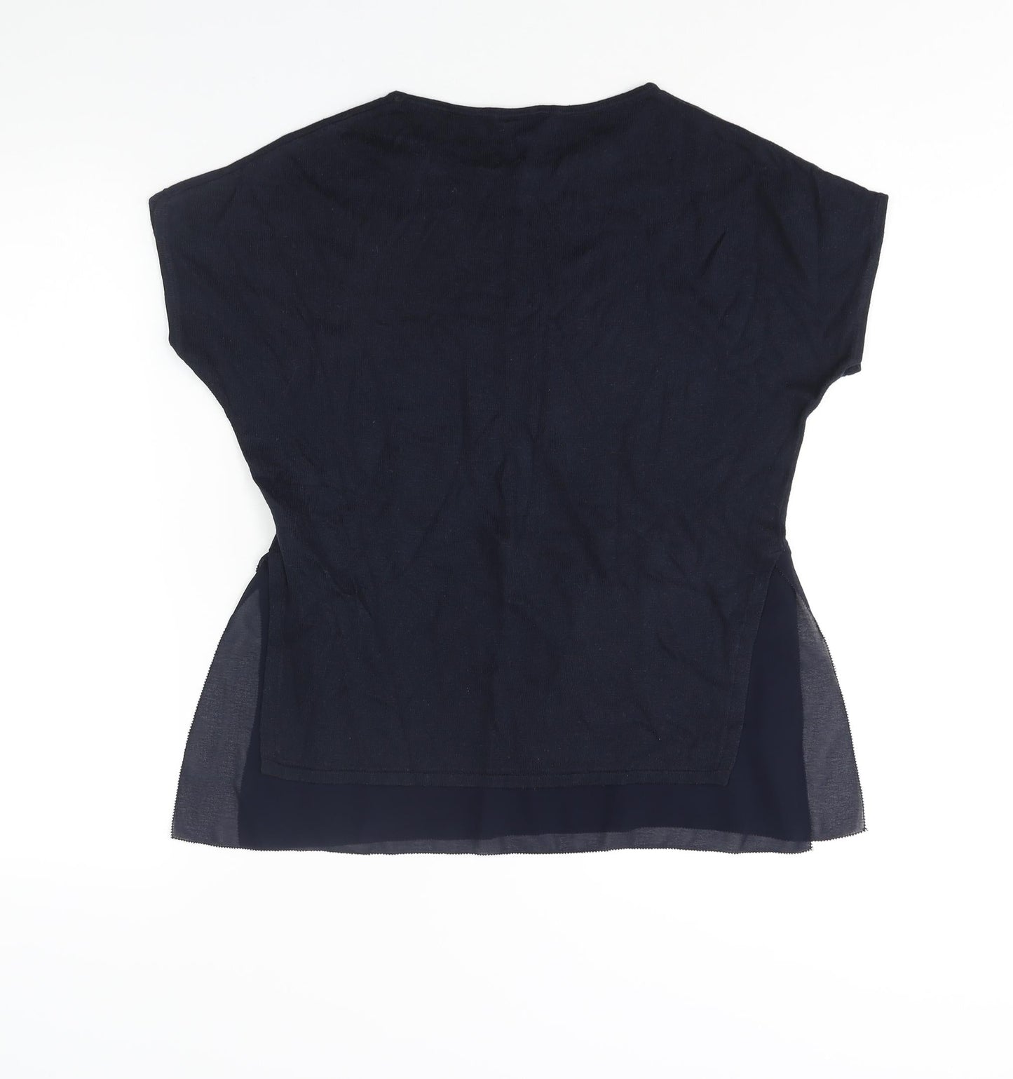 Warehouse Womens Blue Round Neck Polyester Pullover Jumper Size 8