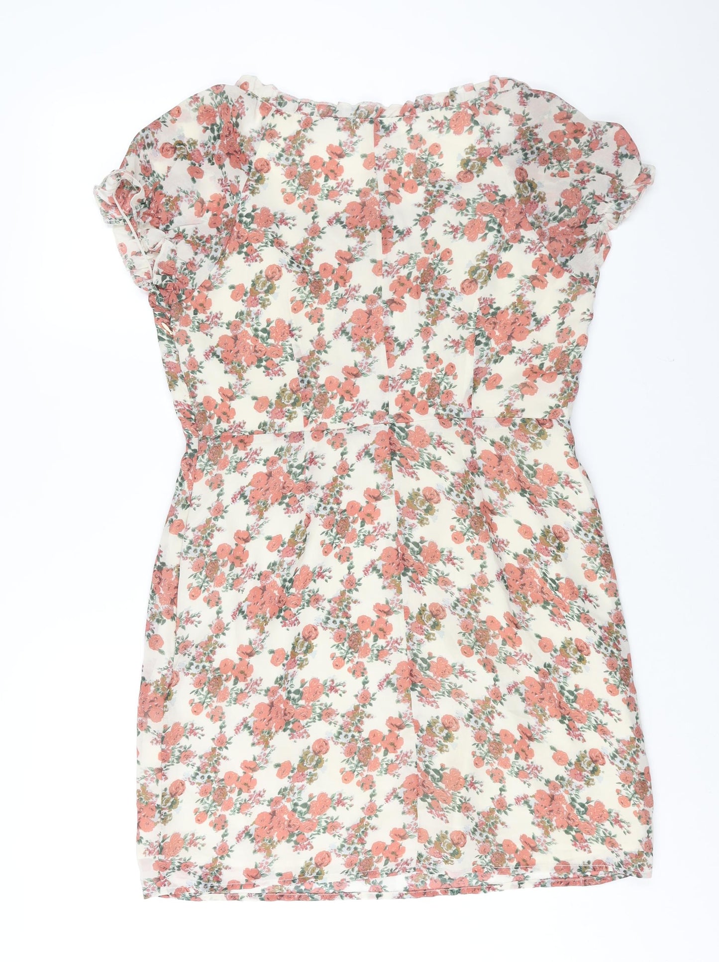 Nasty Gal Womens Multicoloured Floral Polyester Shift Size 14 Sweetheart Zip - Lace Up Detail
