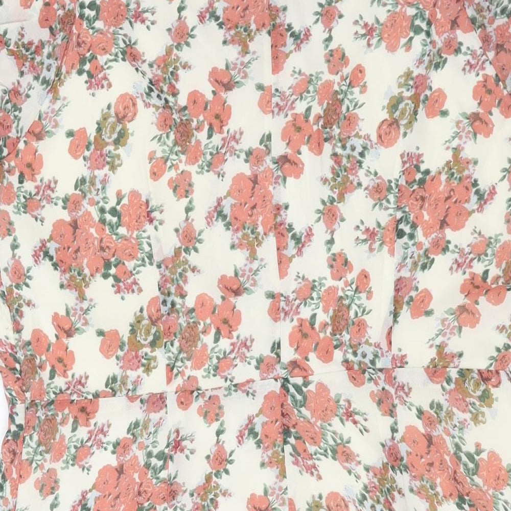 Nasty Gal Womens Multicoloured Floral Polyester Shift Size 14 Sweetheart Zip - Lace Up Detail