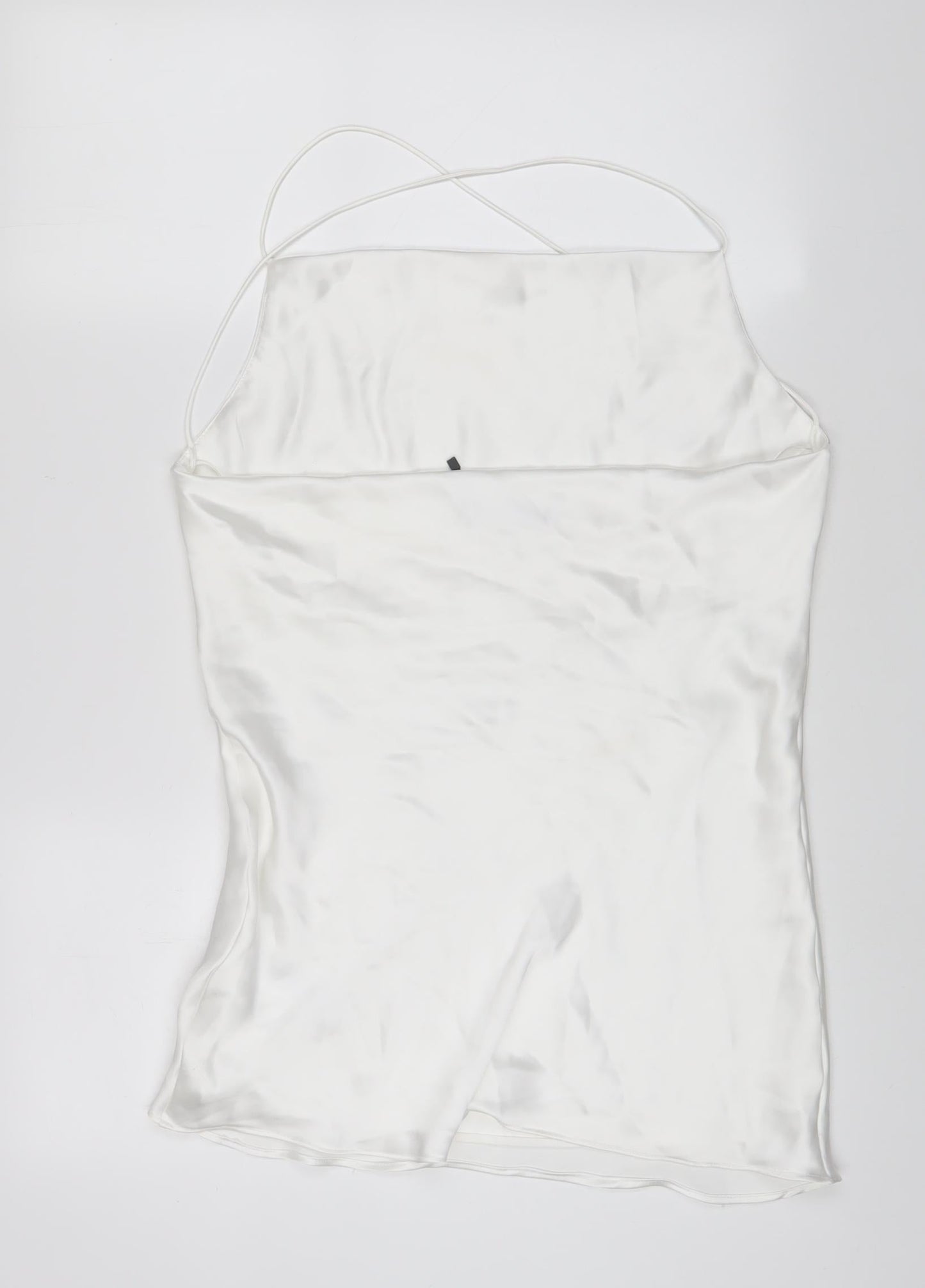 Zara Womens White Polyester A-Line Size M Square Neck Pullover - Crossback