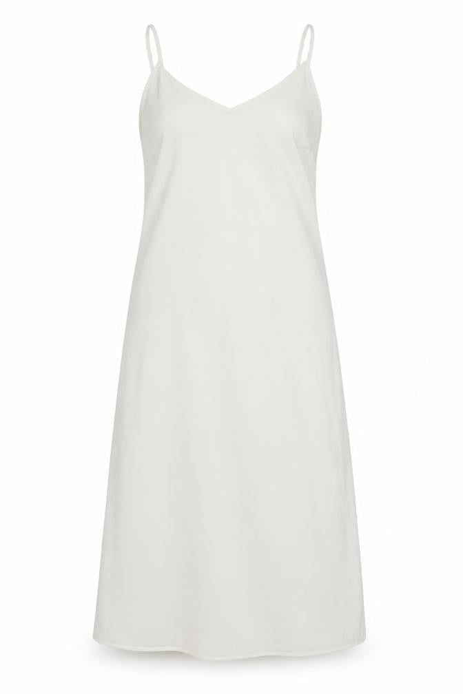 Marks and Spencer Womens White Polyester Tank Dress Size 14 V-Neck Pullover