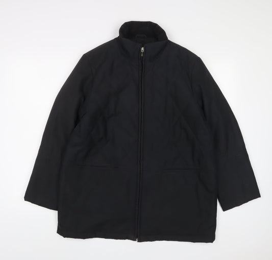 Outer Layer Womens Black Jacket Coat Size 14 Zip - Pockets