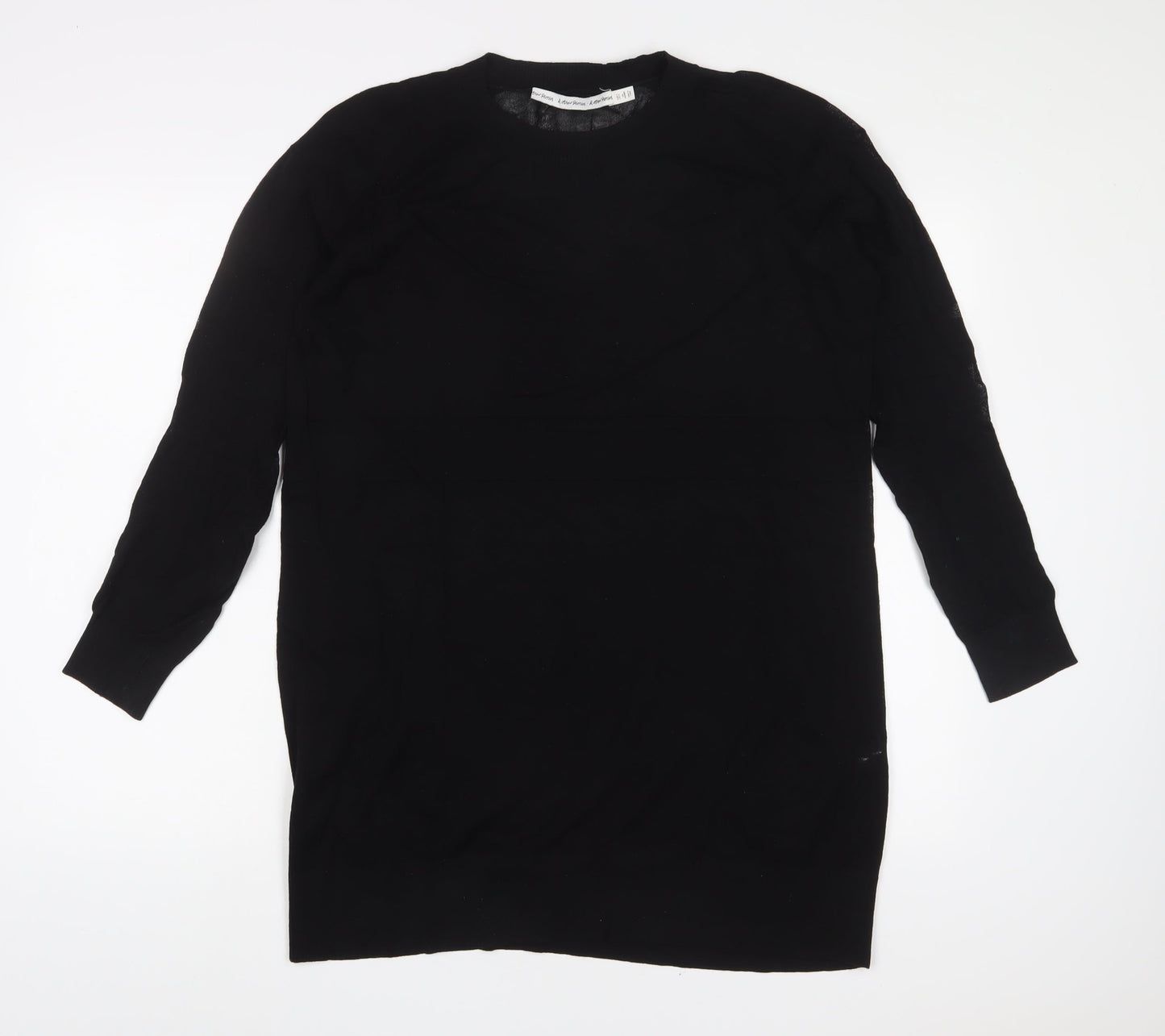 & Other Stories Womens Black Polyamide A-Line Size S Crew Neck Pullover