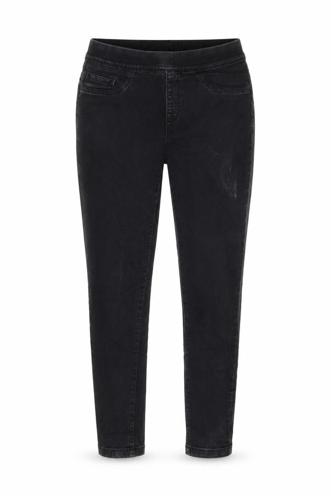 Front view of Denim & Co. women’s grey cotton jegging jeans, size UK 10, 28-inch leg regular