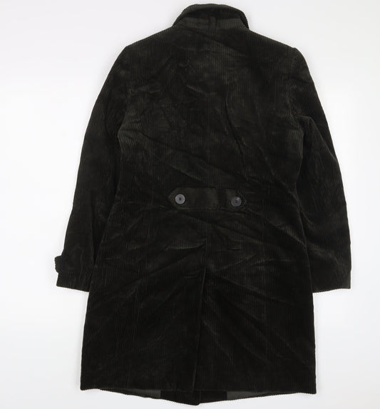 Classic Womens Green Overcoat Coat Size 8 Button - Pockets