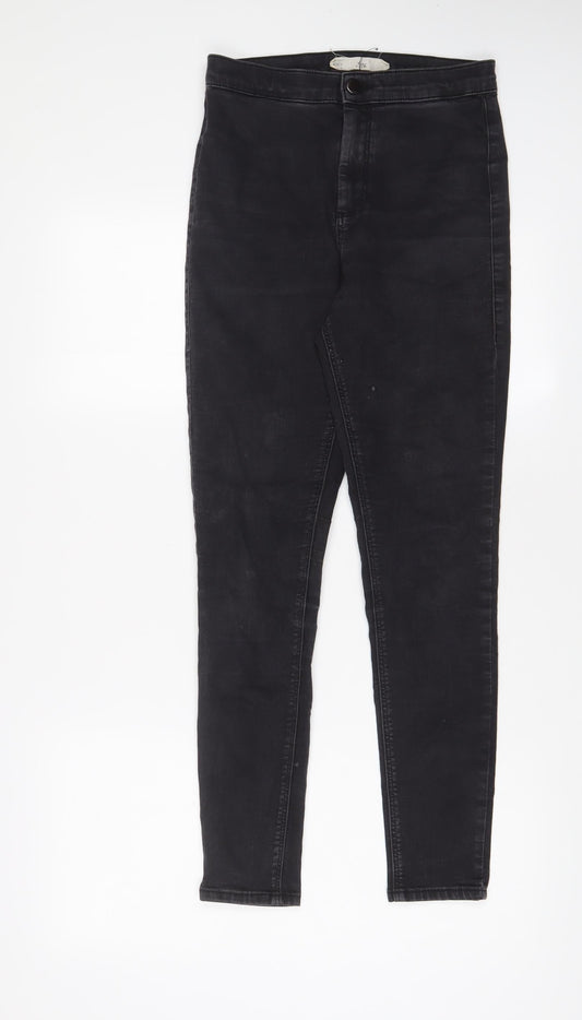 Topshop Womens Grey Cotton Skinny Jeans Size 30 in L32 in Regular Zip