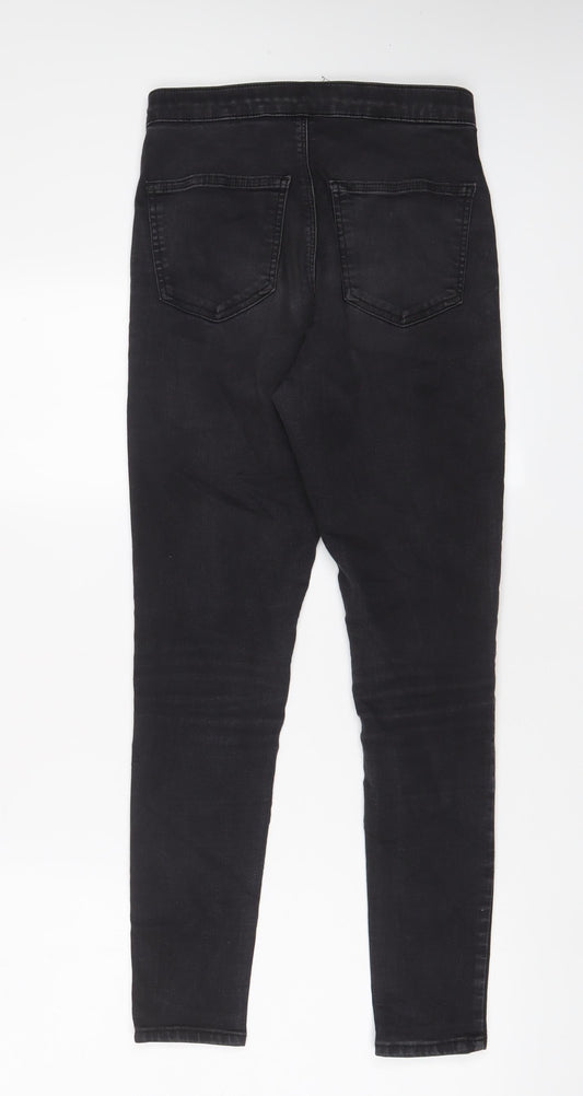 Topshop Womens Grey Cotton Skinny Jeans Size 30 in L32 in Regular Zip