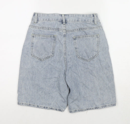 SY Jeans Womens Blue Polyester Blend Boyfriend Shorts Size M L7 in Regular Zip