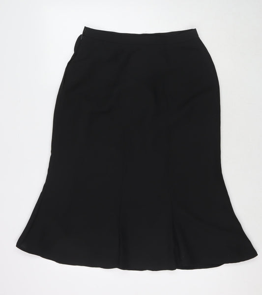 Marjorie Elizabeth Womens Black Polyester Trumpet Skirt Size 30 in Zip