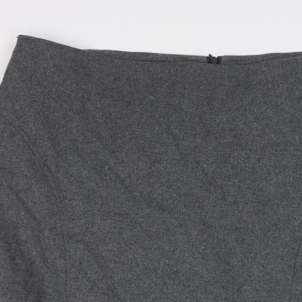 Gerard Womens Grey Polka Dot Wool Trumpet Skirt Size 22 Zip