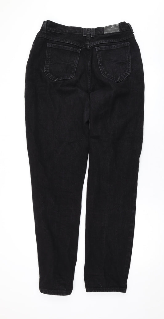 Lee Mens Black Cotton Straight Jeans Size 30 in L32 in Regular Zip