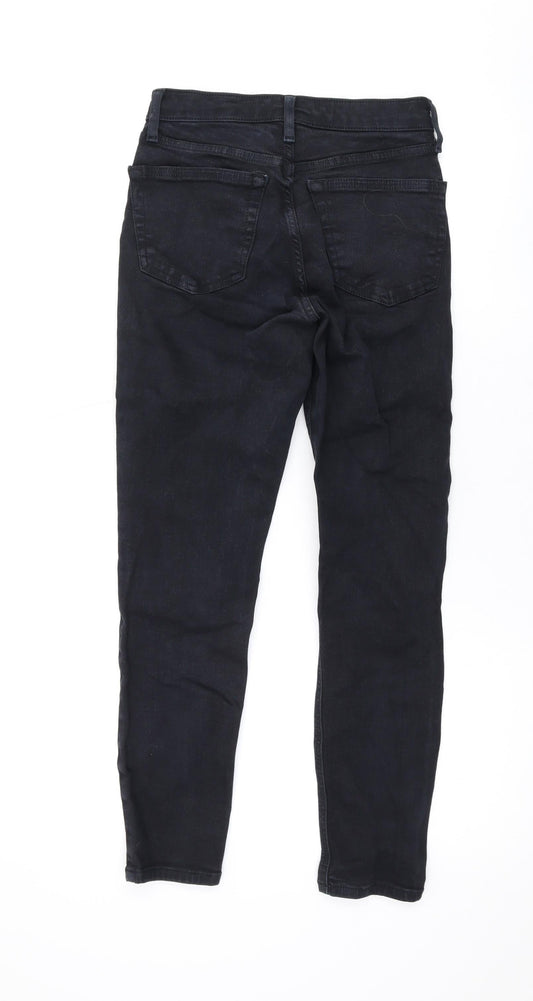 Topshop Womens Black Cotton Skinny Jeans Size 25 in L26 in Regular Zip