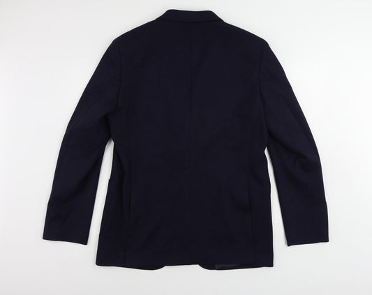 Marks and Spencer Mens Blue Polyamide Jacket Suit Jacket Size 42 Regular