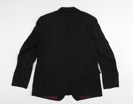 Marks and Spencer Mens Black Polyester Jacket Suit Jacket Size 44 Regular