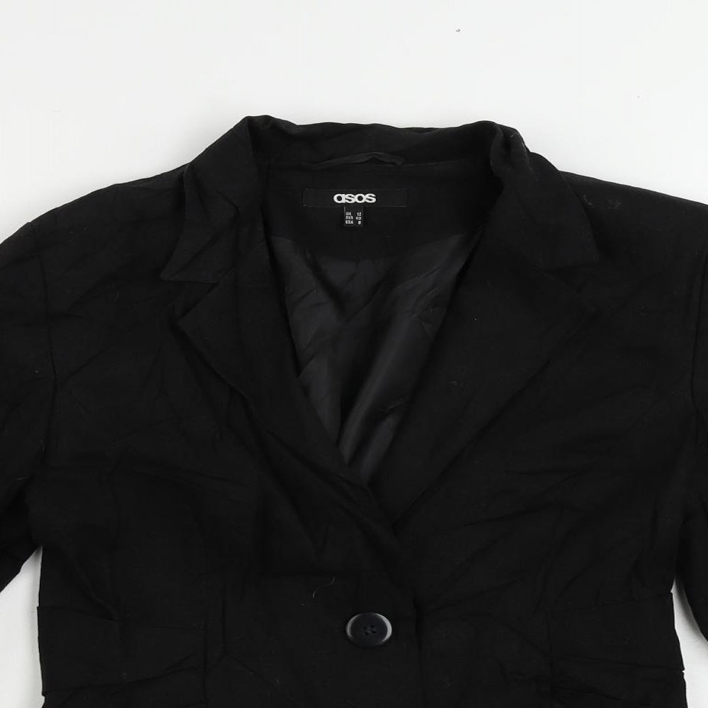 ASOS Womens Black Jacket Blazer Size 12 Button