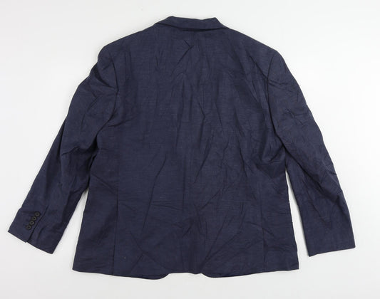 Marks and Spencer Mens Blue Polyester Jacket Suit Jacket Size 46 Regular