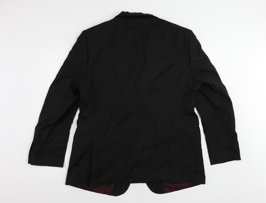 Marks and Spencer Mens Black Polyester Jacket Suit Jacket Size 44 Regular