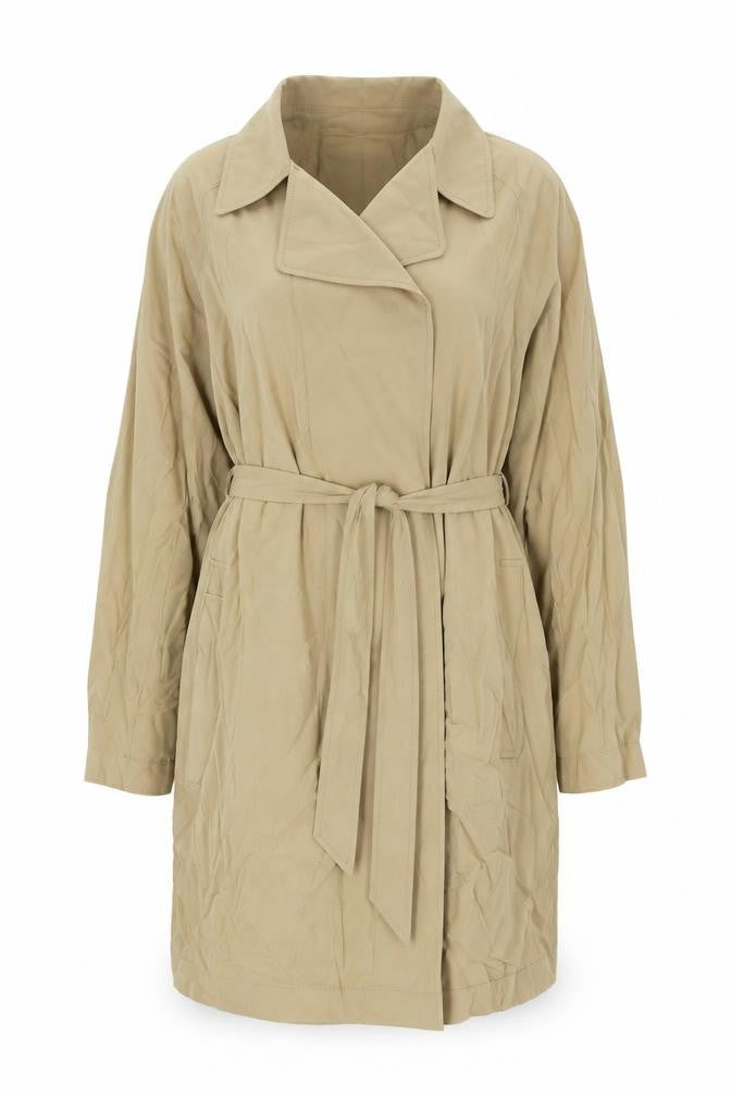 Marks & Spencer Womens Beige Overcoat Coat Size 14 - Belted