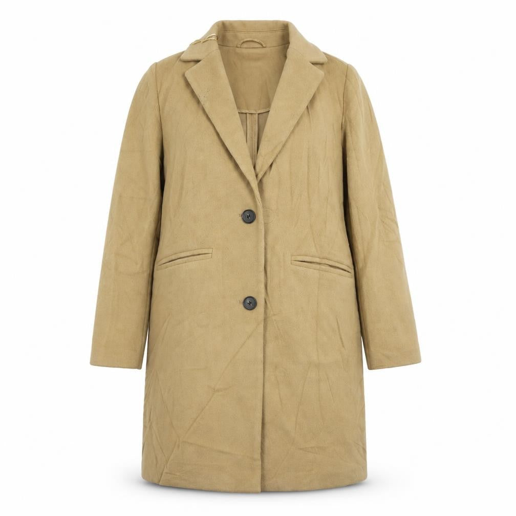 Marks & Spencer Womens Beige Overcoat Coat Size 14 Button