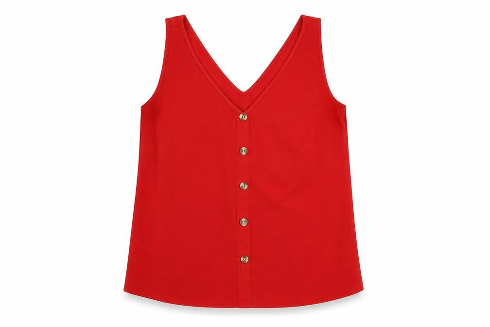 Womens UK Size M VERO MODA Red Polyester Tank