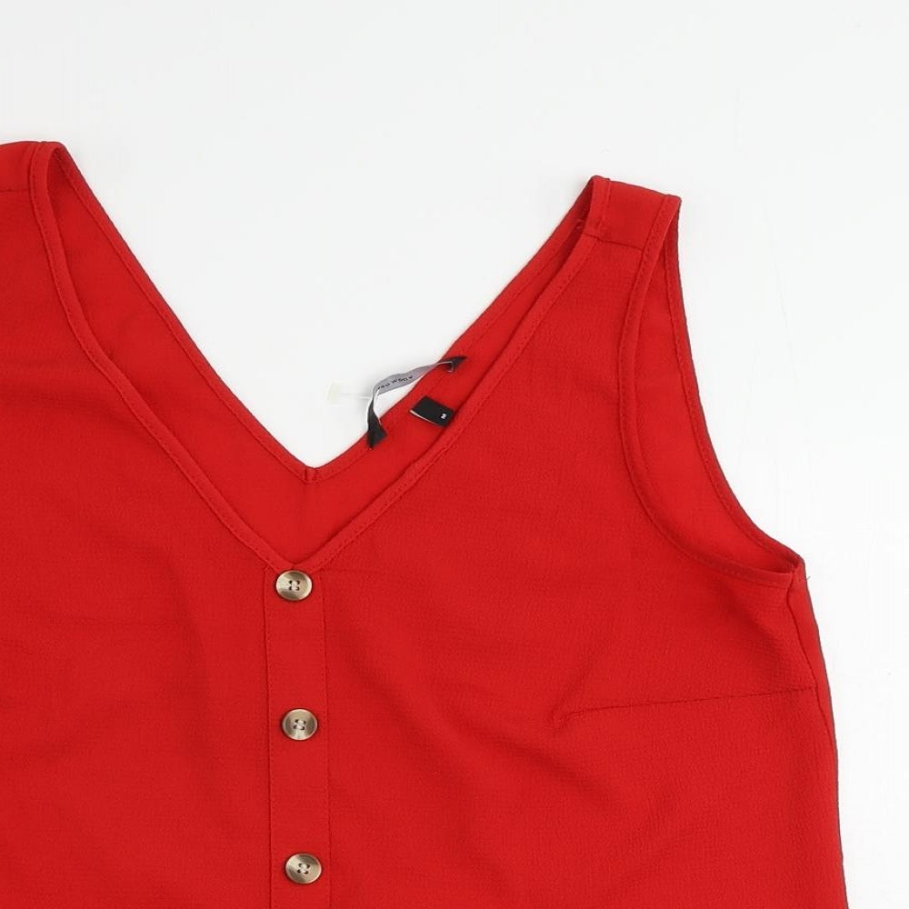 Womens UK Size M VERO MODA Red Polyester Tank