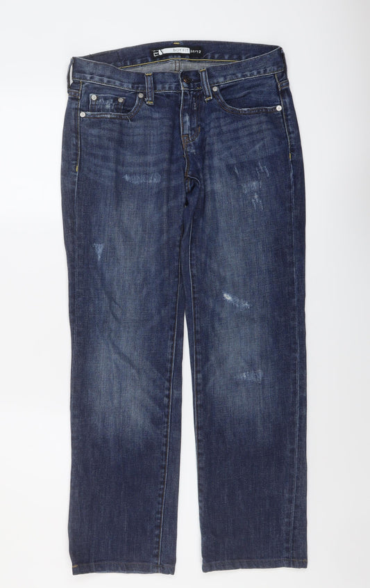 Gap Womens Blue Cotton Straight Jeans Size 26 in L32 in Regular Button