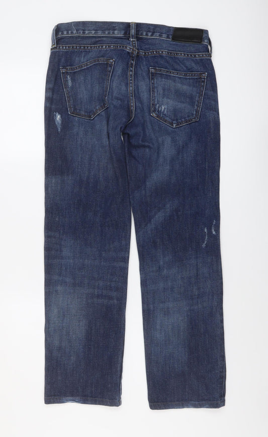 Gap Womens Blue Cotton Straight Jeans Size 26 in L32 in Regular Button