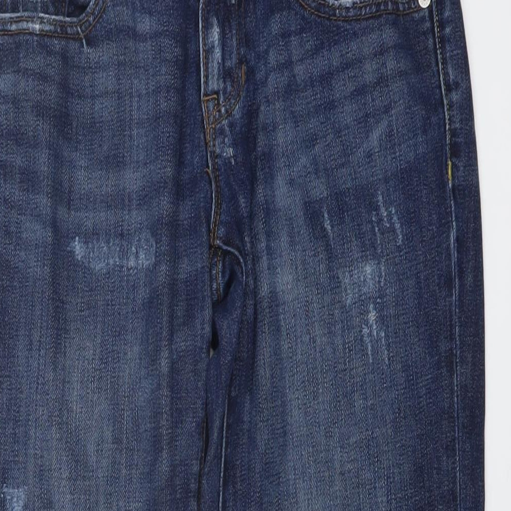 Gap Womens Blue Cotton Straight Jeans Size 26 in L32 in Regular Button