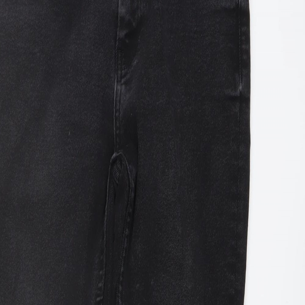 Denim & Co. Womens Black Cotton Skinny Jeans Size 12 L26 in Regular Button