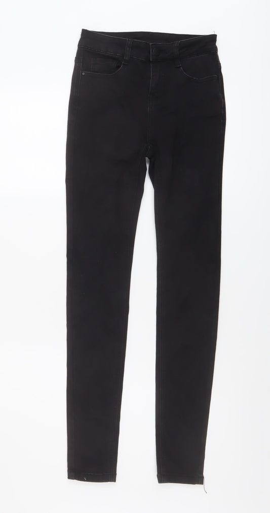 Golddigga Womens Black Cotton Skinny Jeans Size 6 L29 in Regular Button