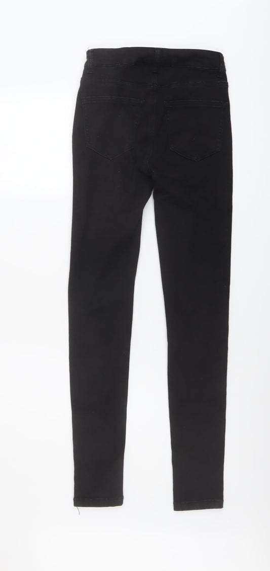 Golddigga Womens Black Cotton Skinny Jeans Size 6 L29 in Regular Button