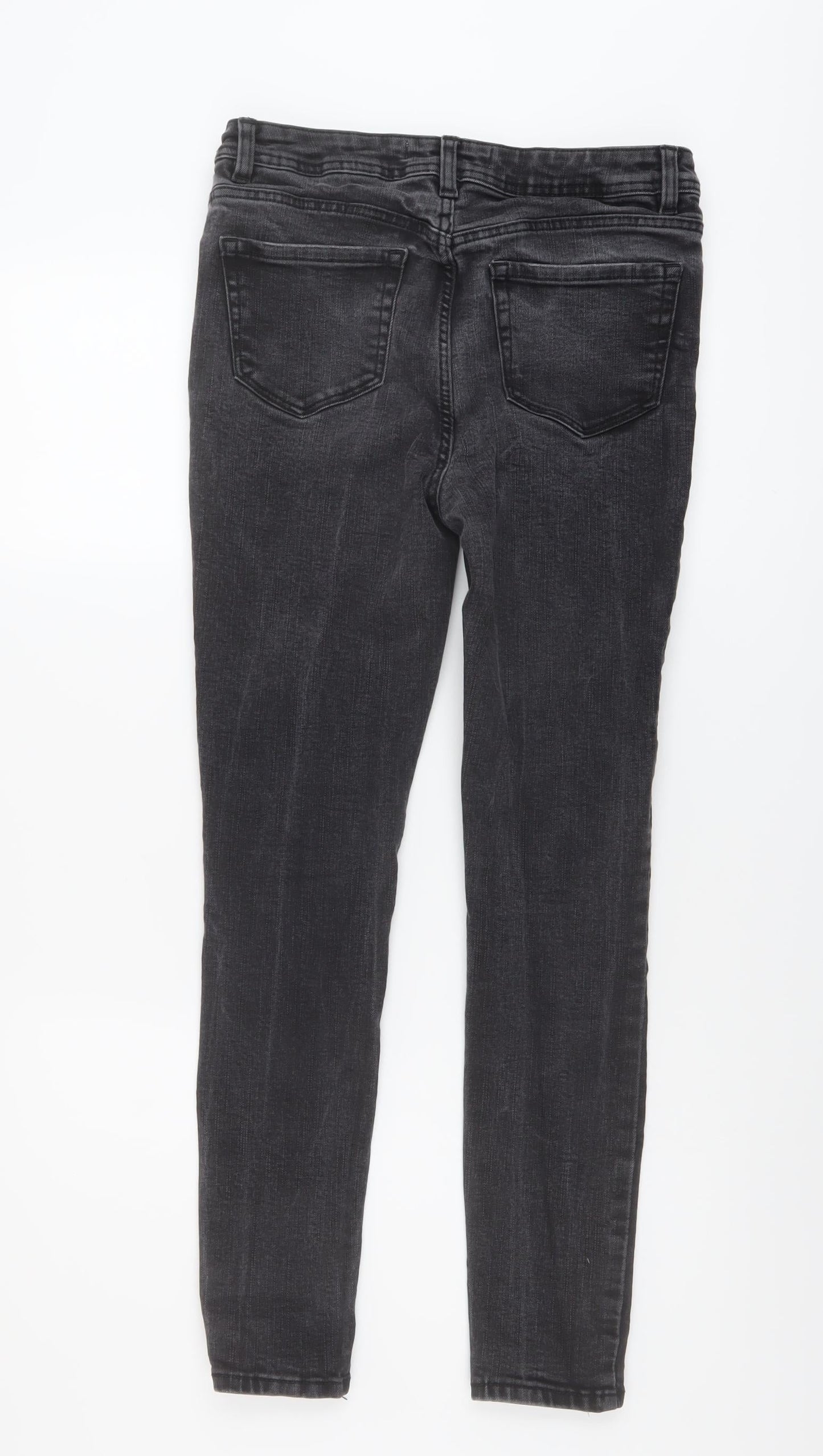 George Womens Black Cotton Skinny Jeans Size 12 L28 in Regular Button