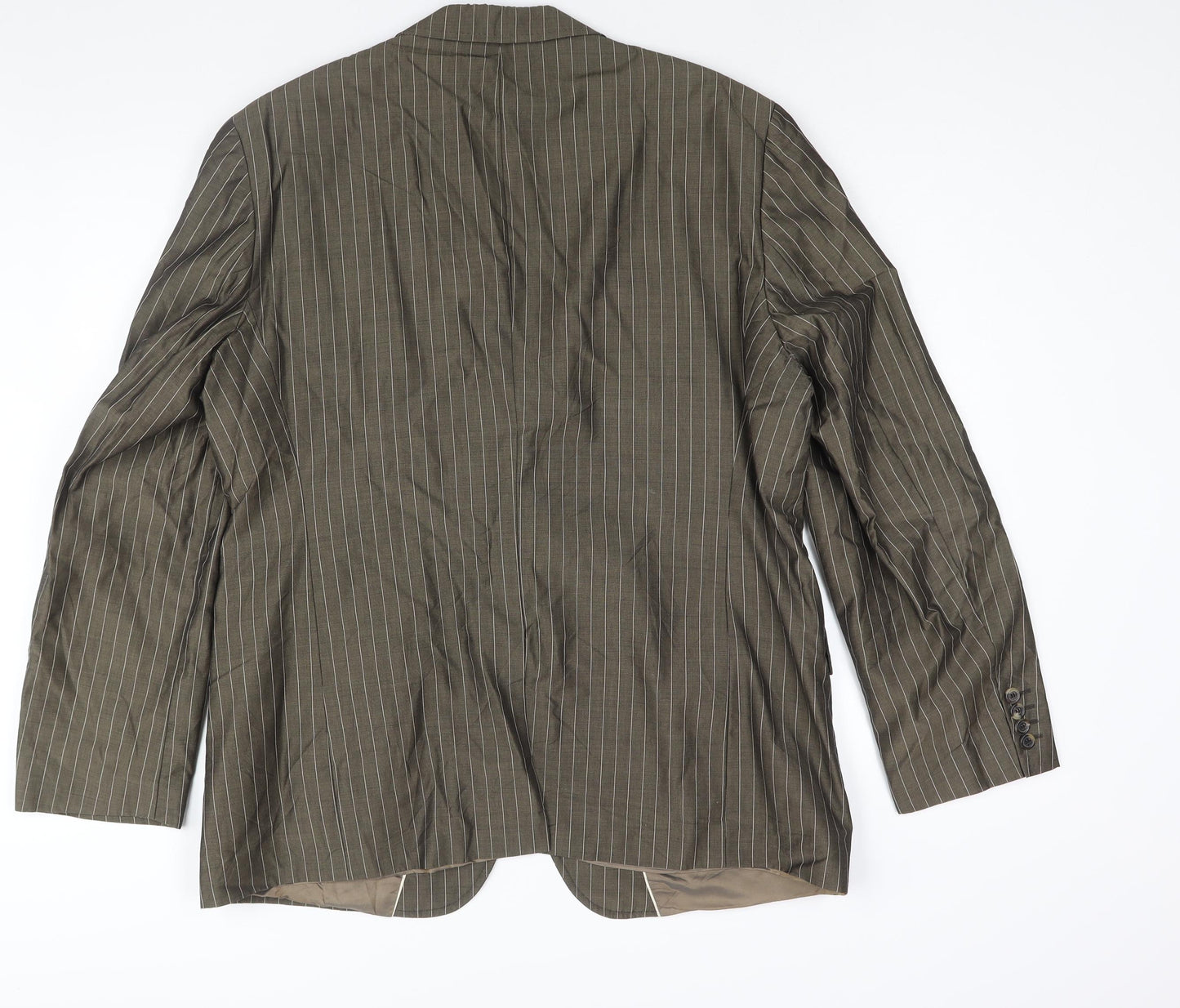 Boss Mens Brown Striped Wool Jacket Suit Jacket Size 44 Regular