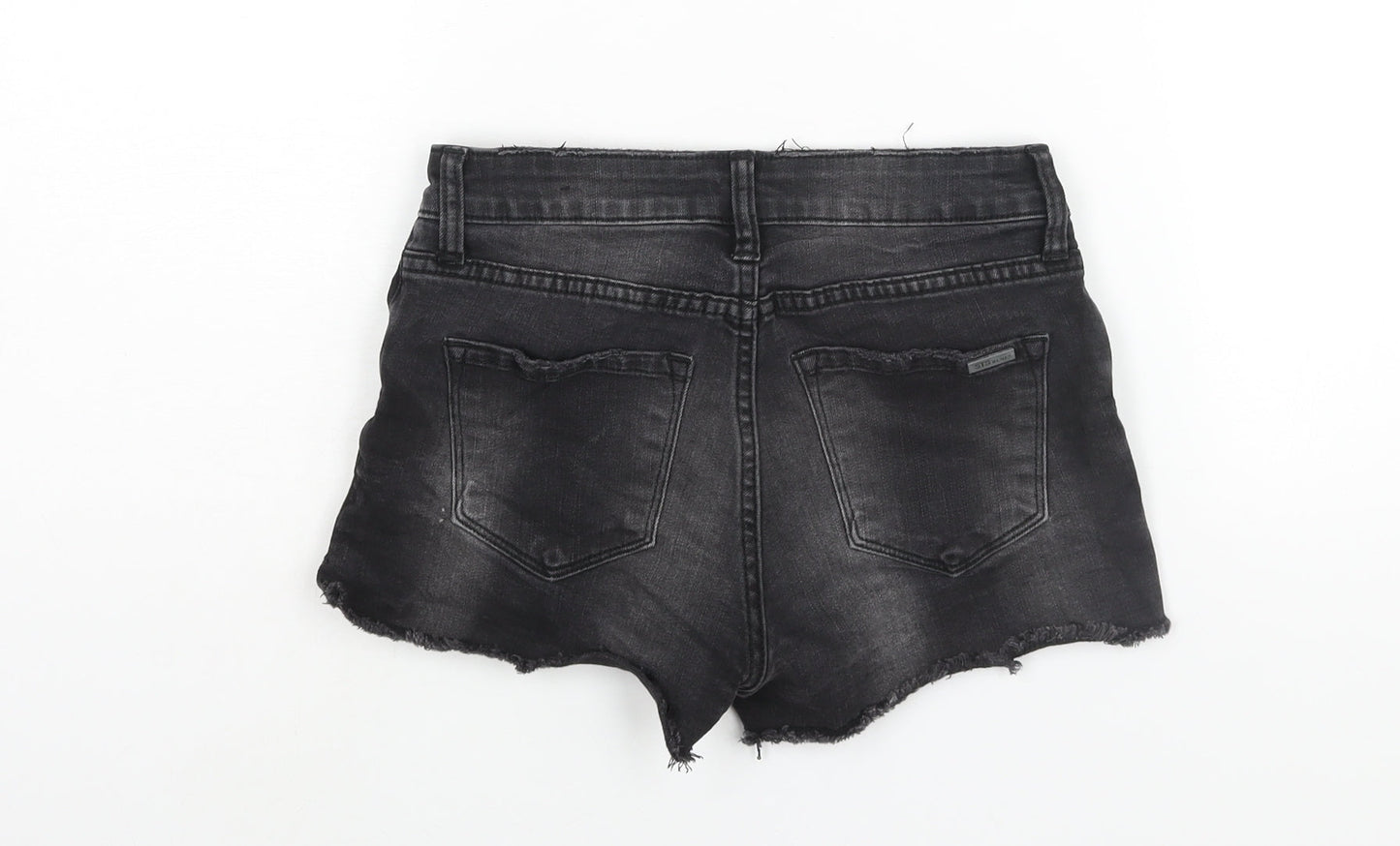 STS Blue Womens Black Cotton Cut-Off Shorts Size 24 in Regular Zip