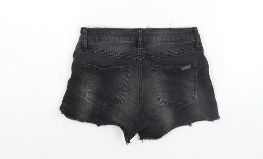 STS Blue Womens Black Cotton Cut-Off Shorts Size 24 in Regular Zip