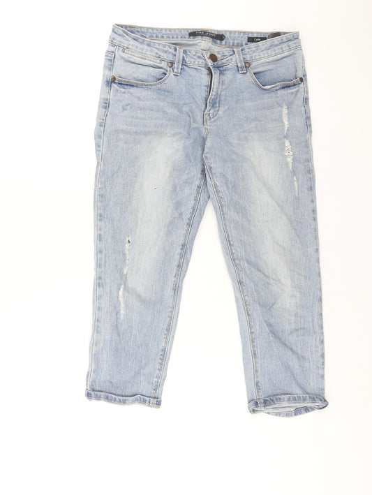 Max Jeans Womens Blue Cotton Capri Jeans Size 32 in L22 in Regular Zip