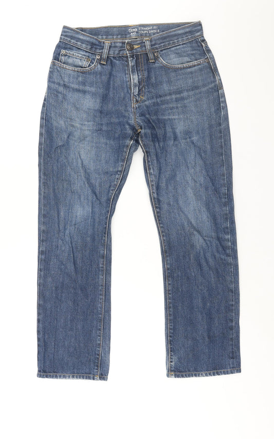 Gap Mens Blue Cotton Straight Jeans Size 29 in L28 in Regular Zip