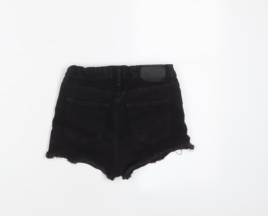 outfit Girls Black Cotton Bermuda Shorts Size 9 Years Regular Zip - Adjustable waist, Pockets