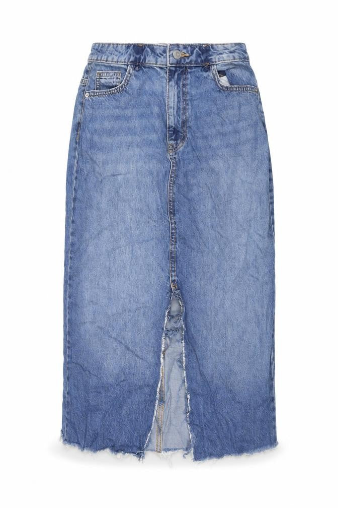 Denim & Co. Womens Blue Cotton A-Line Skirt Size 8 Zip