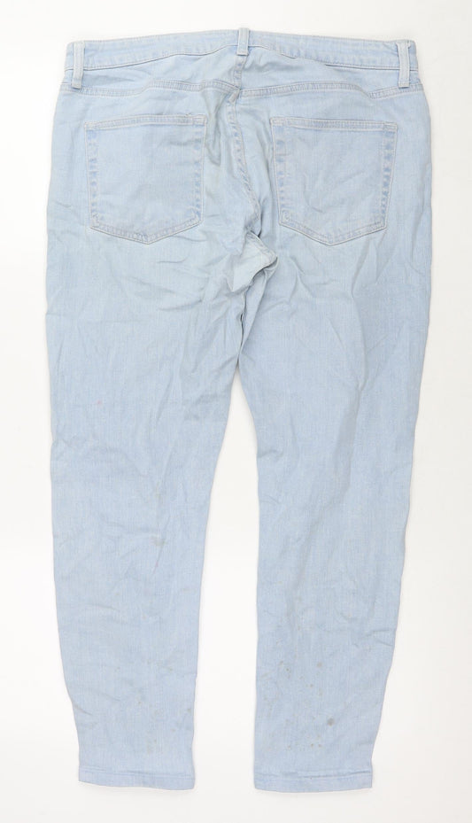 Topman Mens Blue Cotton Skinny Jeans Size 32 in L26 in Slim Zip