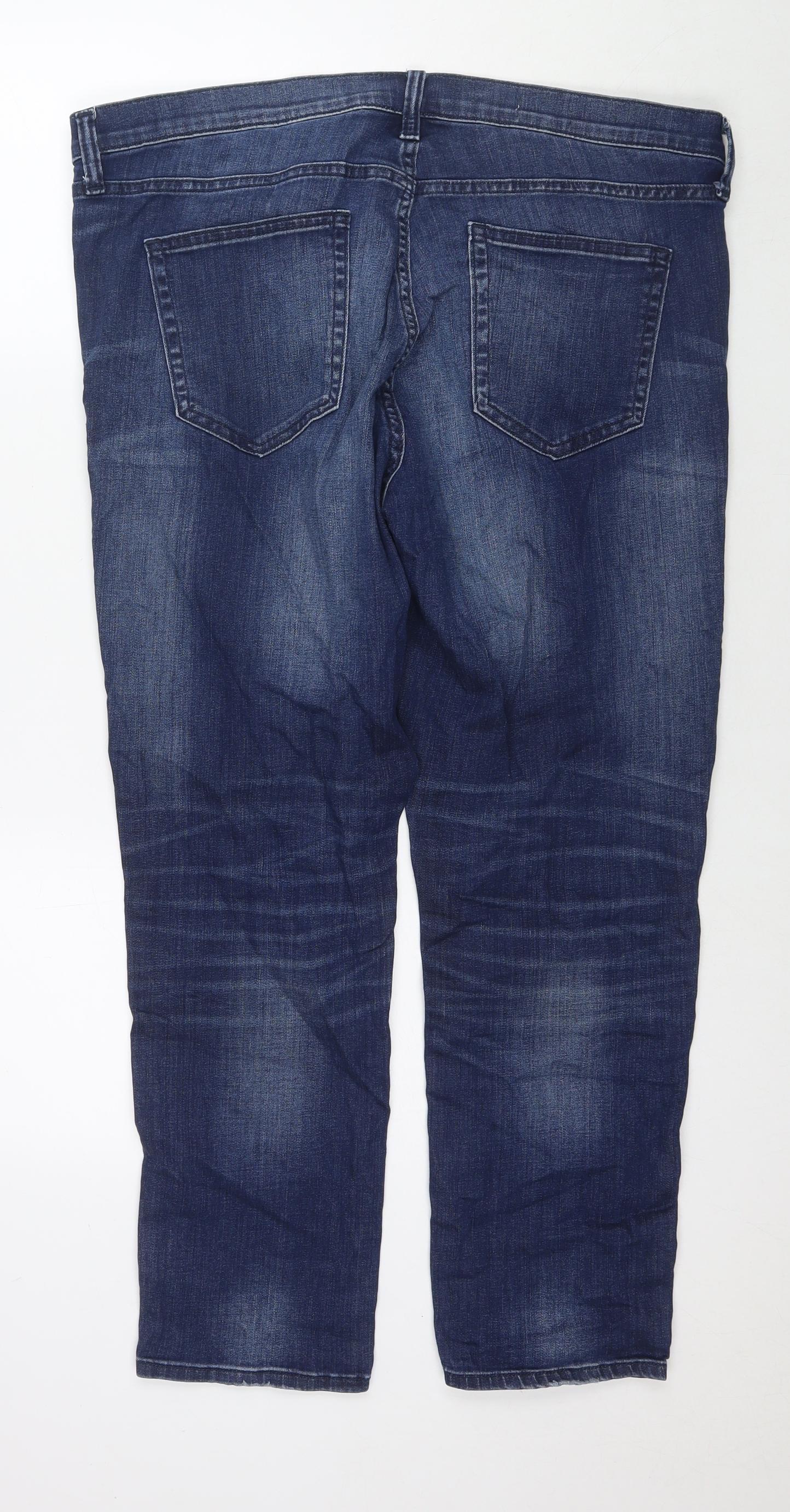 Gap Womens Blue Cotton Straight Jeans Size 33 in L28 in Regular Zip