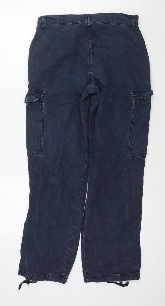 ASOS Womens Blue Cotton Straight Jeans Size 10 L30 in Regular Zip - Cargo Style