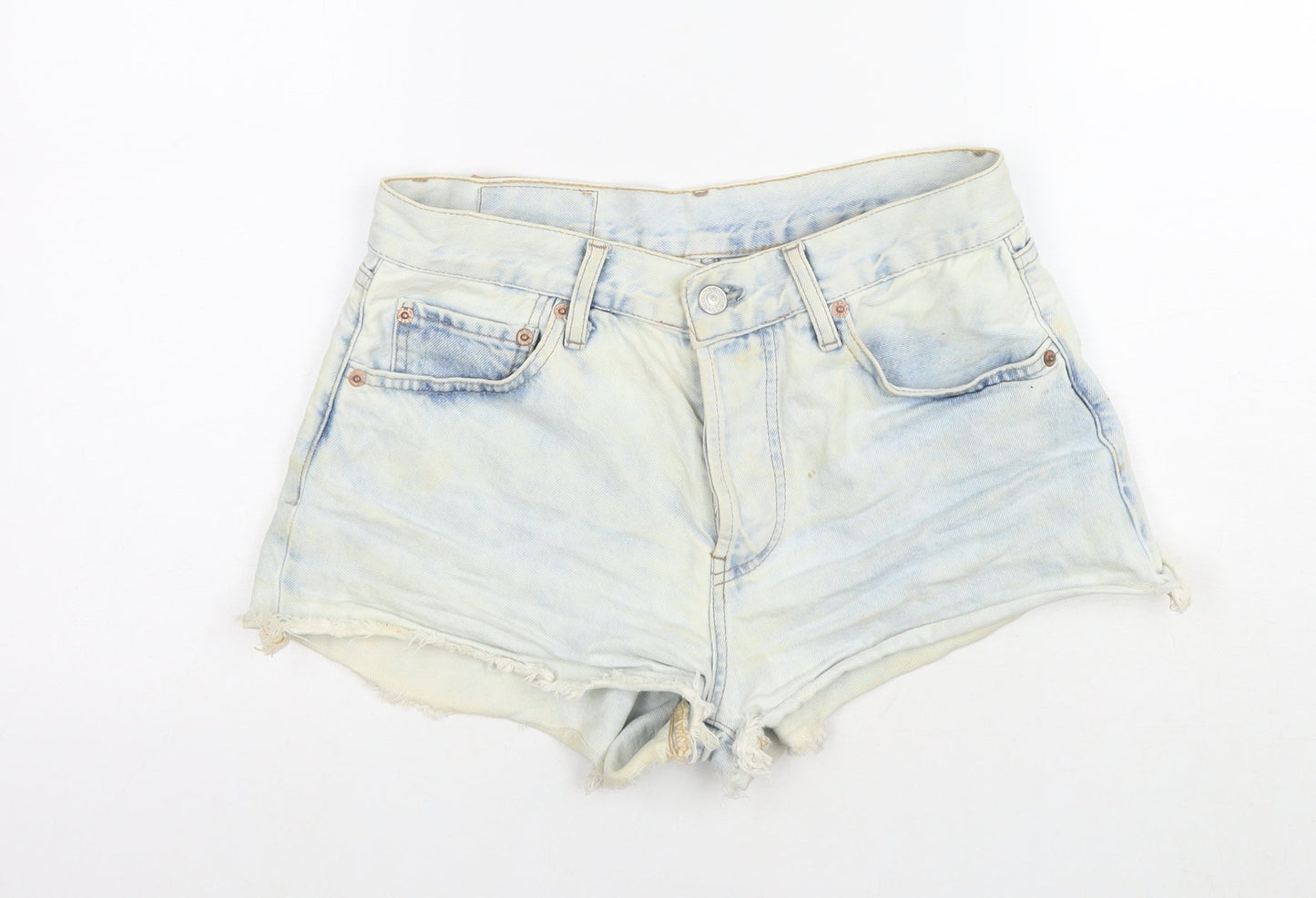 Levi's Womens Blue Cotton Hot Pants Shorts Size 28 in L3 in Regular Zip - Customized Shorts
