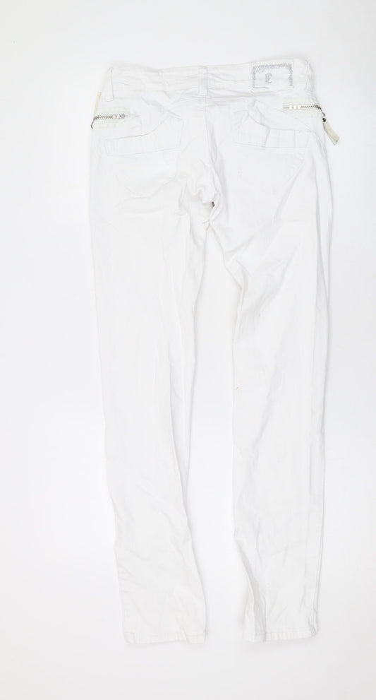 J Denim Womens White Cotton Skinny Jeans Size M L29 in Regular Zip