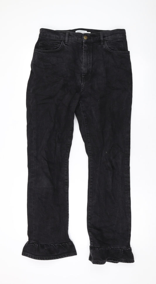 & Other Stories Womens Black Cotton Straight Jeans Size 30 L27 in Regular Zip